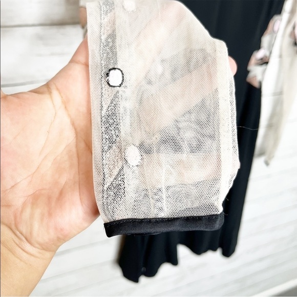 Temperely London Mesh Open Back Long Sleeve Fit & Flare Mini Cocktail Dress - Picture 6 of 11